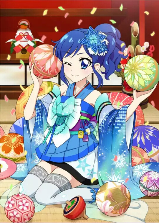 雾矢葵偶像活动 少女 二次元 动漫 新年 和服