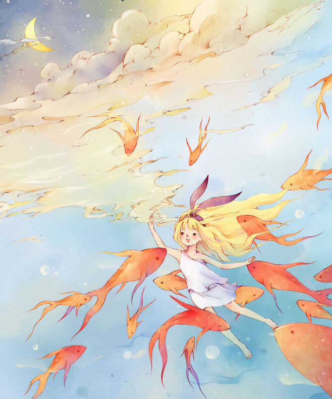 鱼#-菲洛幽兰__涂鸦王国插画