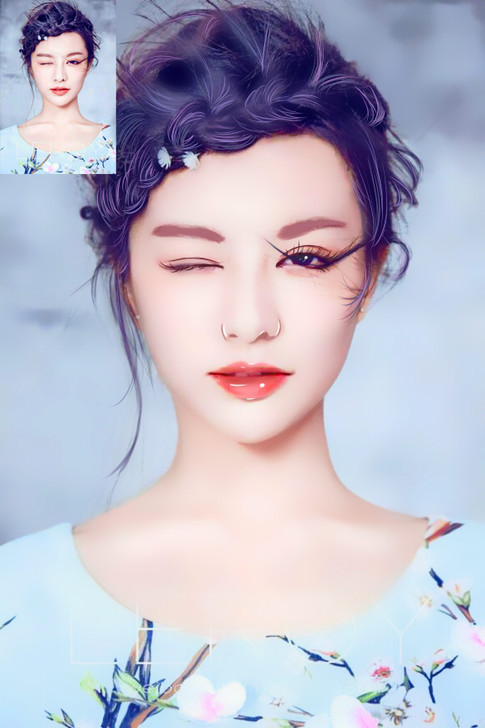 真人照片ps转手绘头像转言情风设计卡通肖.