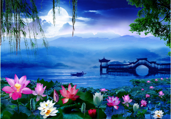 冷月醇香透千年,伫足古亭瘦诗仙