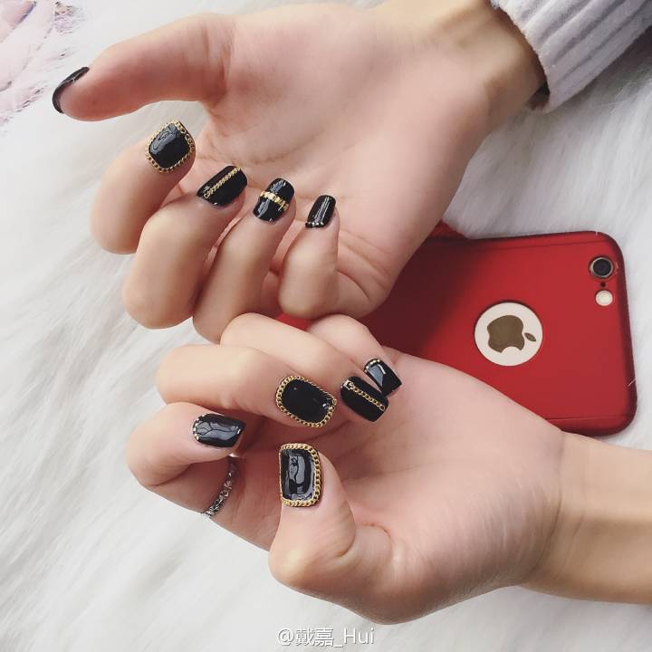 美甲 暗色暗黑系