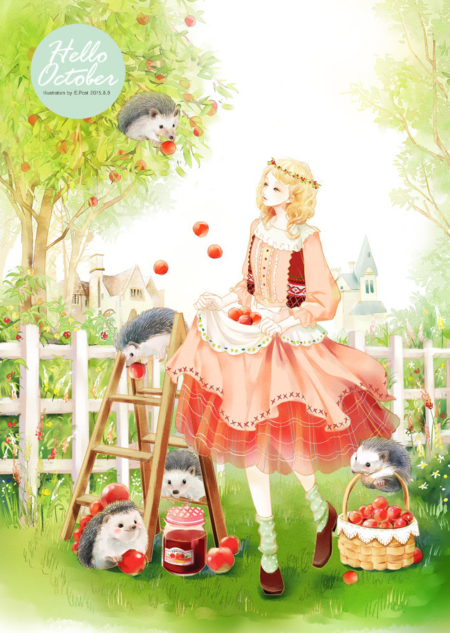 治愈系,森林系,唯美插画