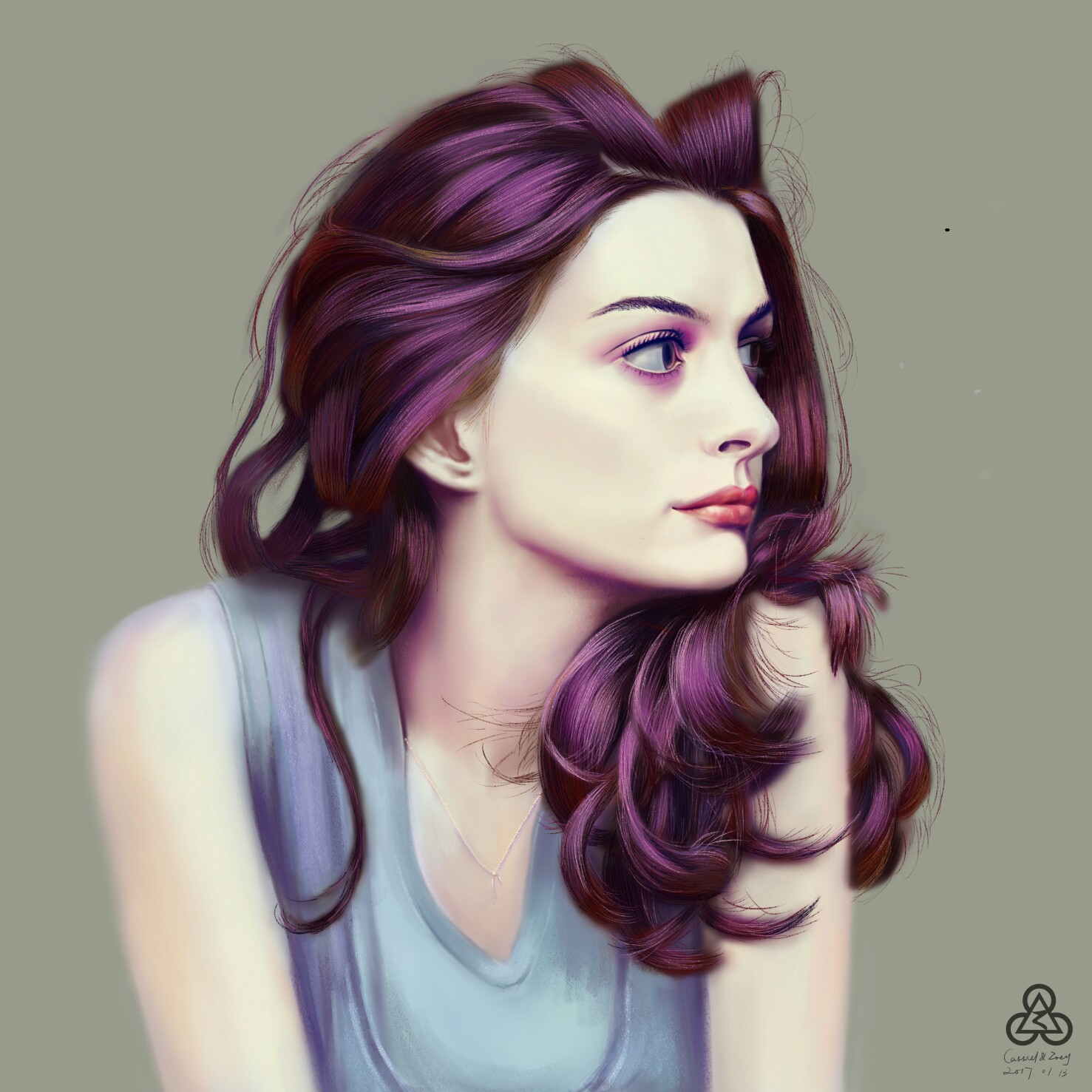 ziiart 明星 安妮海瑟薇 绘画