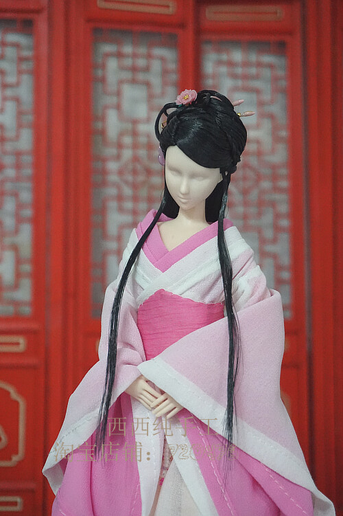定制【西西纯手工】obitsu ob娃娃 古装盘发—手绘女头(无妆)
