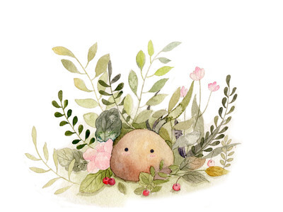 小清新水彩插画