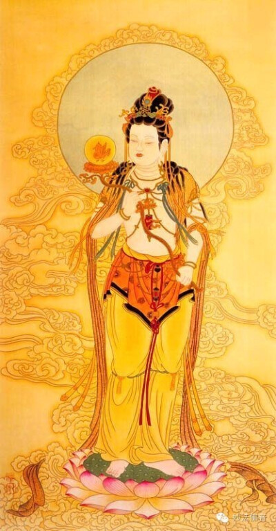 月光菩萨是东方净琉璃世界药师佛之右胁侍,与左胁侍日光菩萨并为药师