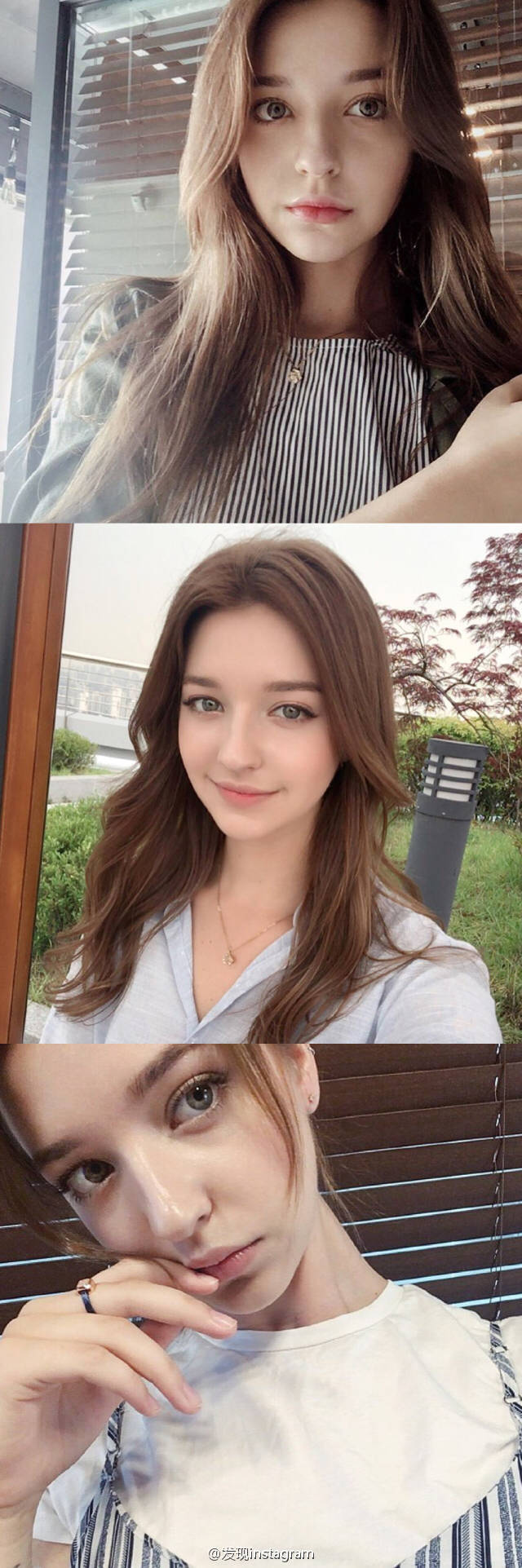 妹纸眼睛自带美瞳效果真是美翻了ins:angelinadanilova