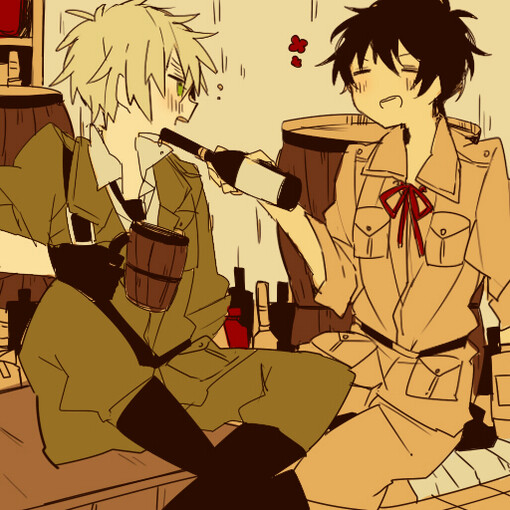 侵删#画师明菜id=2570091 aph黑塔利亚 好船组 亚瑟柯克兰 安东尼奥