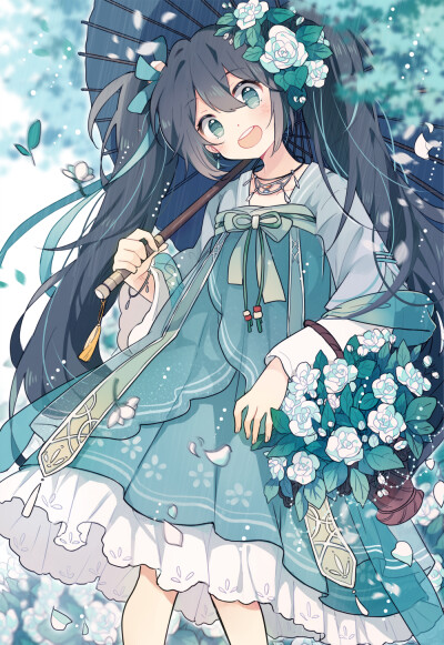 『沫沫』动漫原创 插画手绘 二次元 少女 唯美 萌 初音