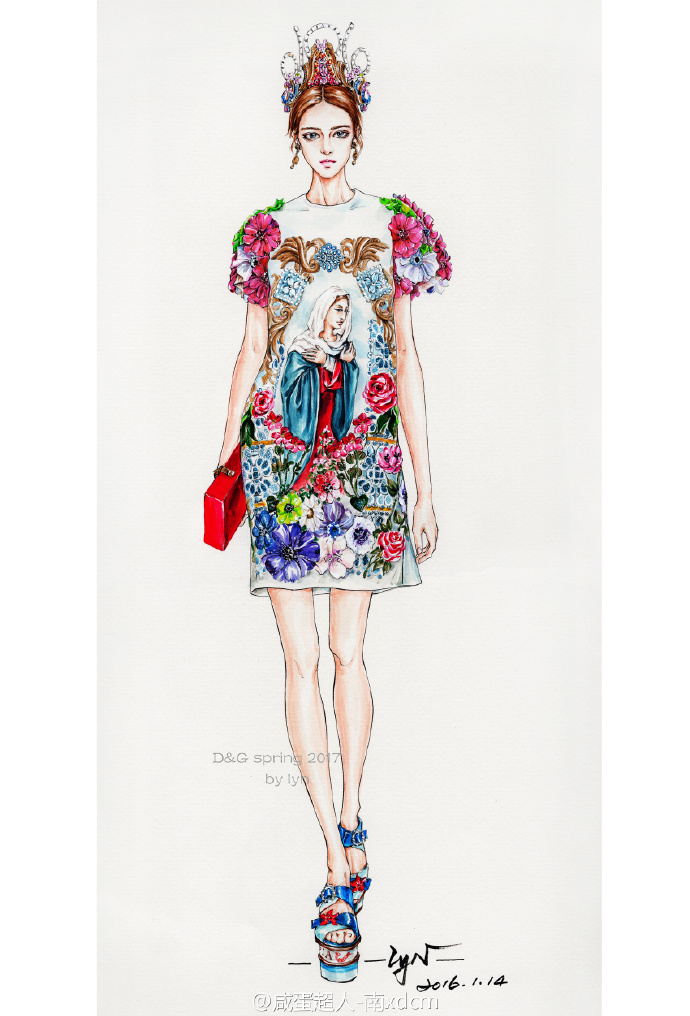 水彩##水彩教程##手绘##插画##时装画##服装设计手稿##服装设计
