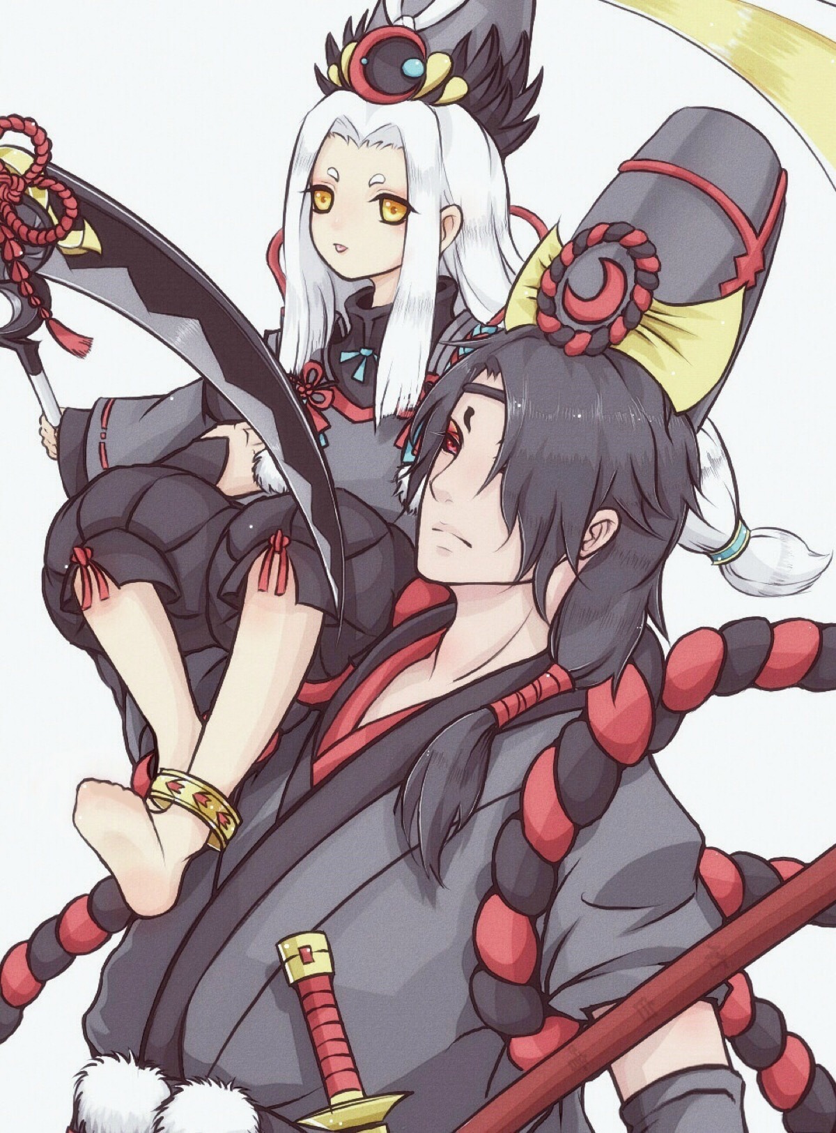阴阳师 壁纸 鬼使黑 小小黑 黑童子 cp
