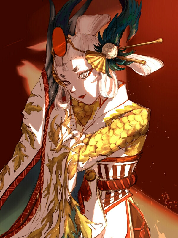 阴阳师 姑获鸟 画师:sparrow 本作品pixiv id=61269397
