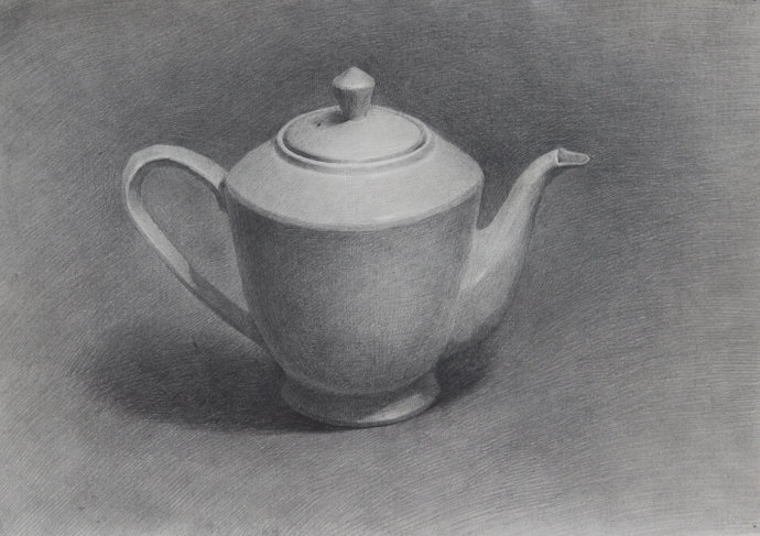 茶壶素描 简单图片