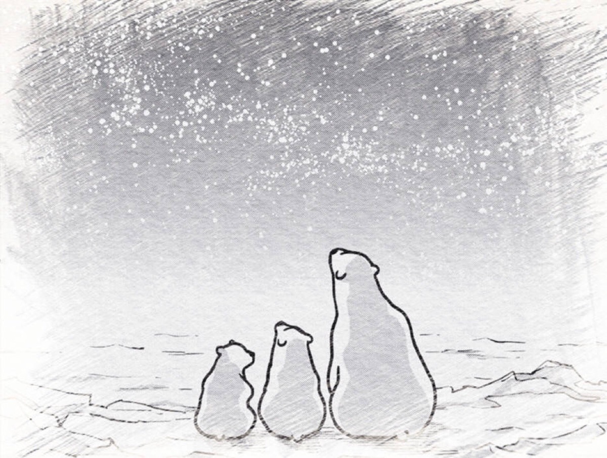 北极熊绘画手绘图片