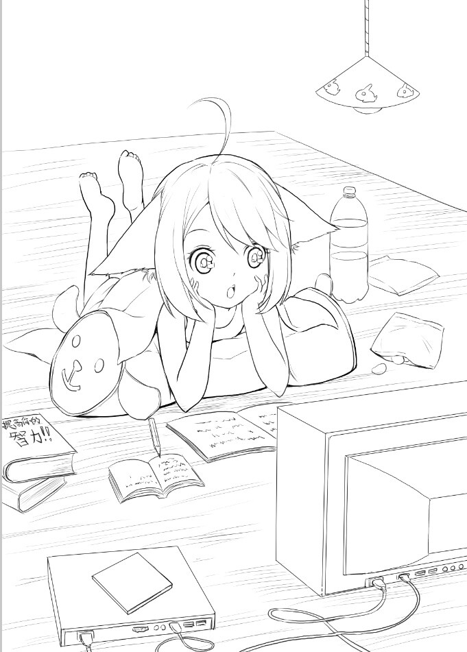 动漫头像,线稿绘画手绘 狐妖小红娘 涂山苏苏/红红