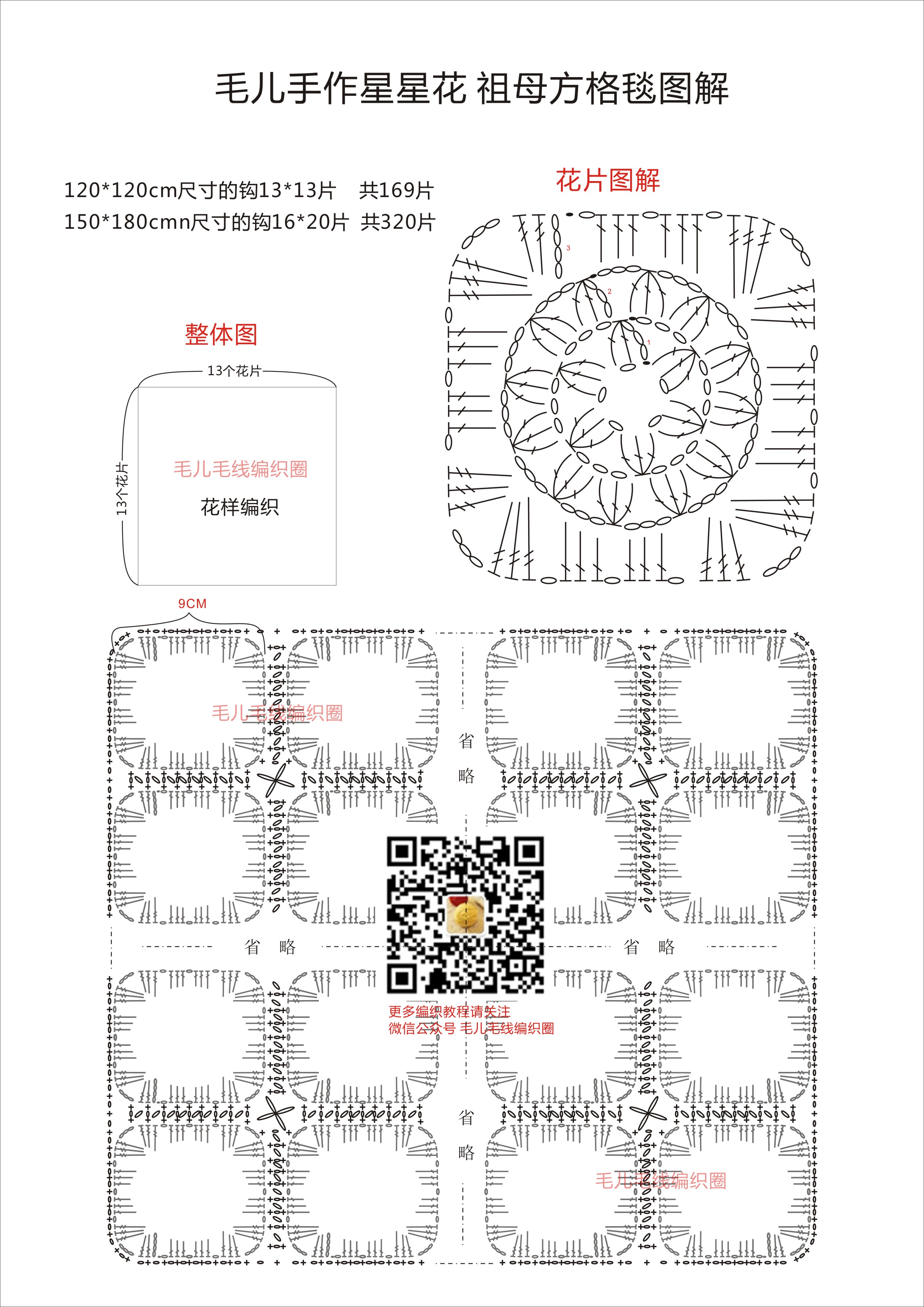 方格毛线编织图解图片