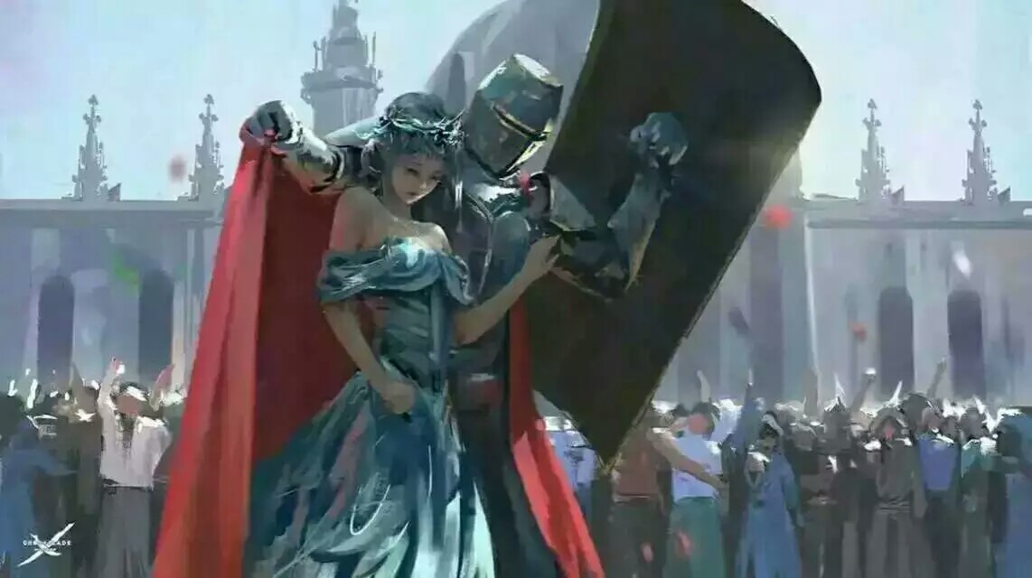 骑士保护公主伤感图片