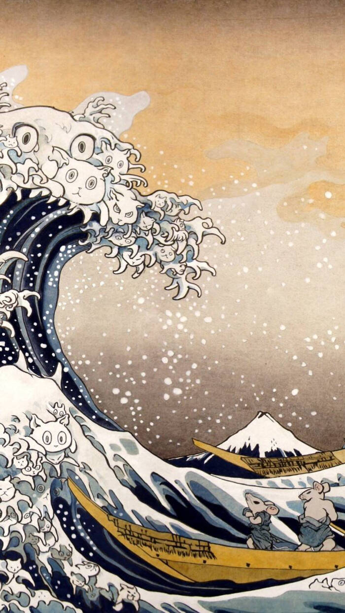 日本画风海浪图片