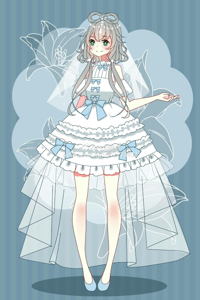 凉糕〗v家 洛天依 服装设计 婚纱