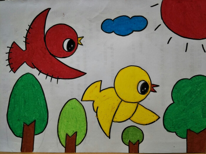 幼儿园小鸟的画法图片图片