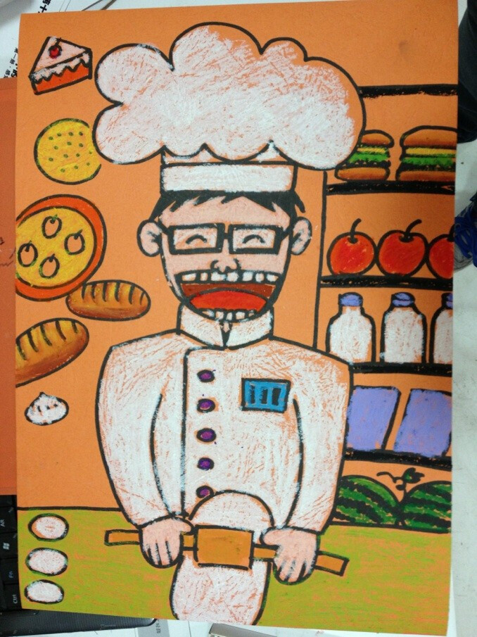 长大后的我绘画厨师图片