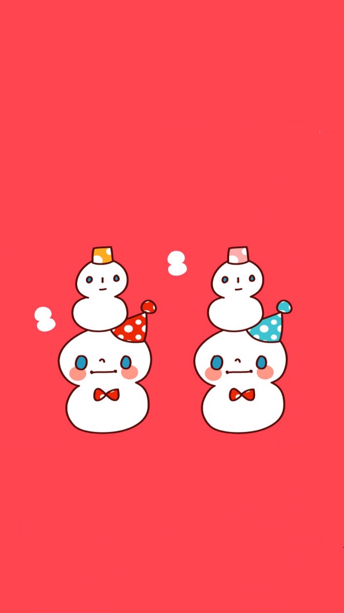 红色系 简单 卡通 iphone 手机屏保"