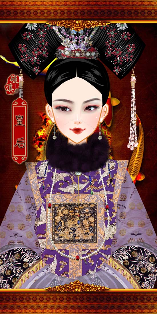彩虹堂,古风,手绘,美人,清宫