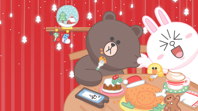 line friends电脑桌面壁纸 先点赞后保存