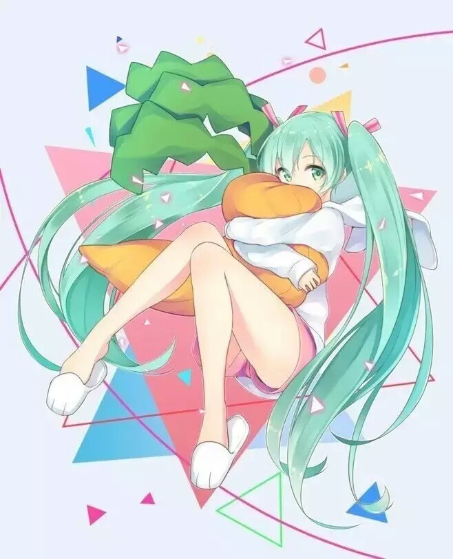 初音未来 大胡萝卜 娃娃 可爱 萌妹纸 呆萌 二次元动漫 虫子专属图片