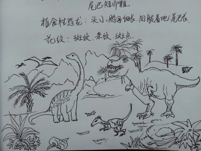 恐龙家园 简笔画图片