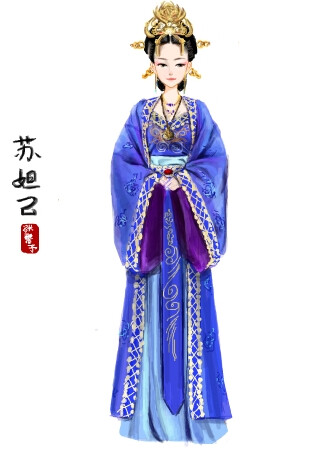 彩虹堂,古风,手绘,美人,张馨予,妲己.