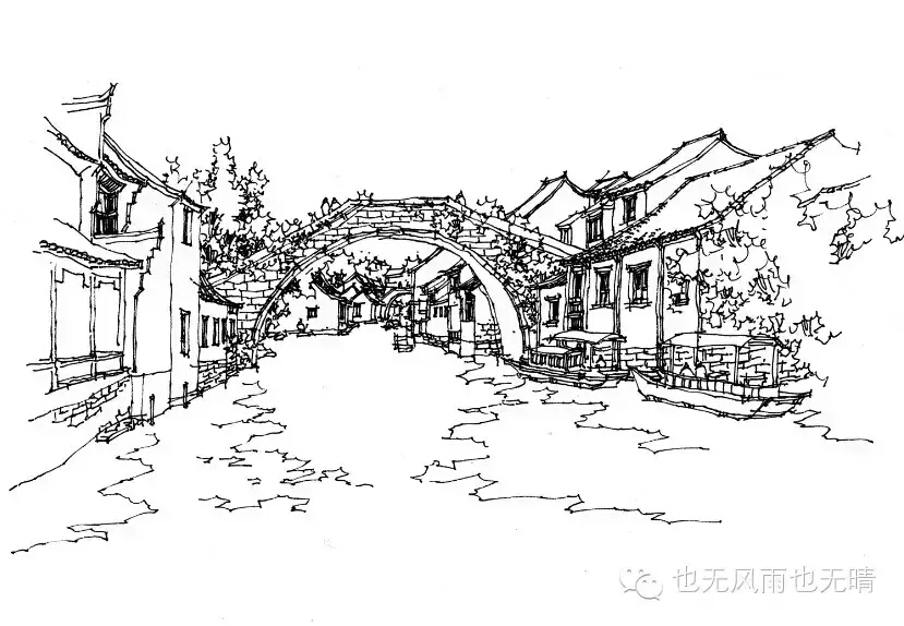 建筑速写,手绘,线稿.
