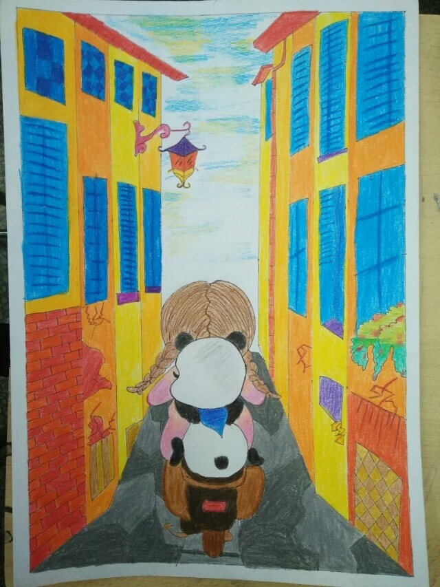 一年级稚嫩的彩铅画