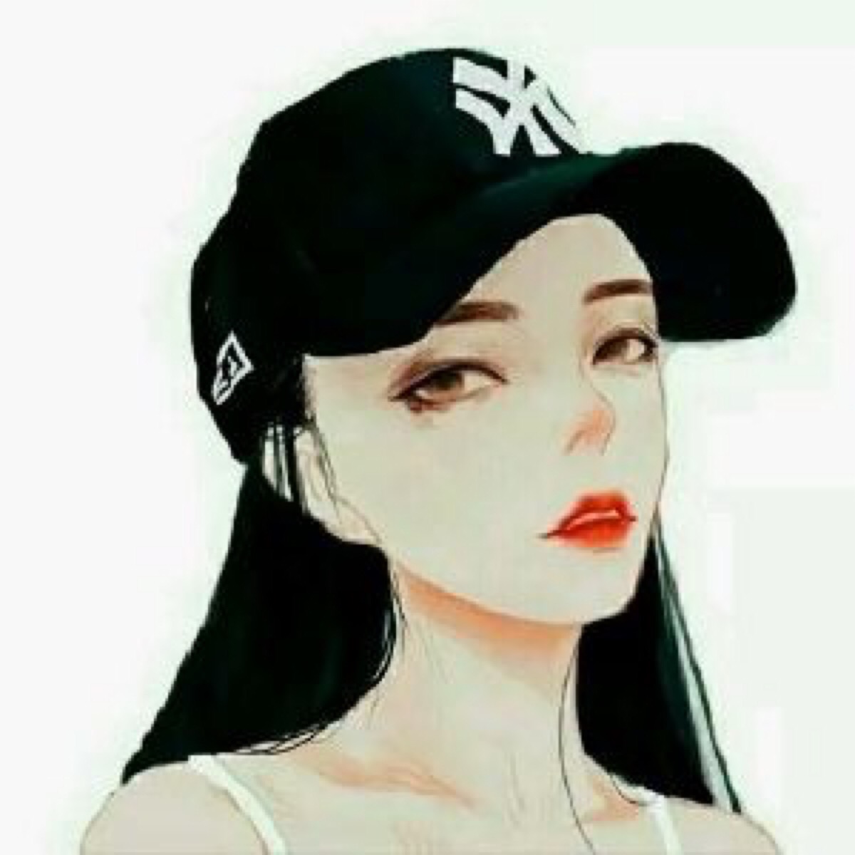 黑帽子头像女