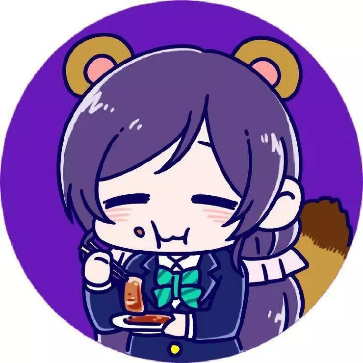 紫色 长发 肉片 q版 女孩 动漫 插画 头像