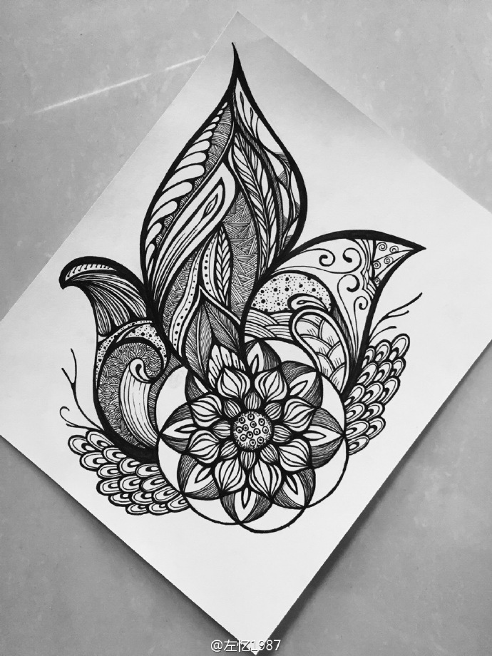 禅绕画,线描,权侵删