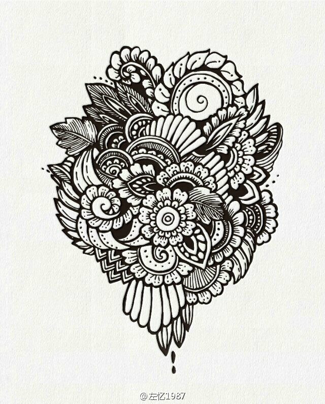 禅绕画,线描,权侵删