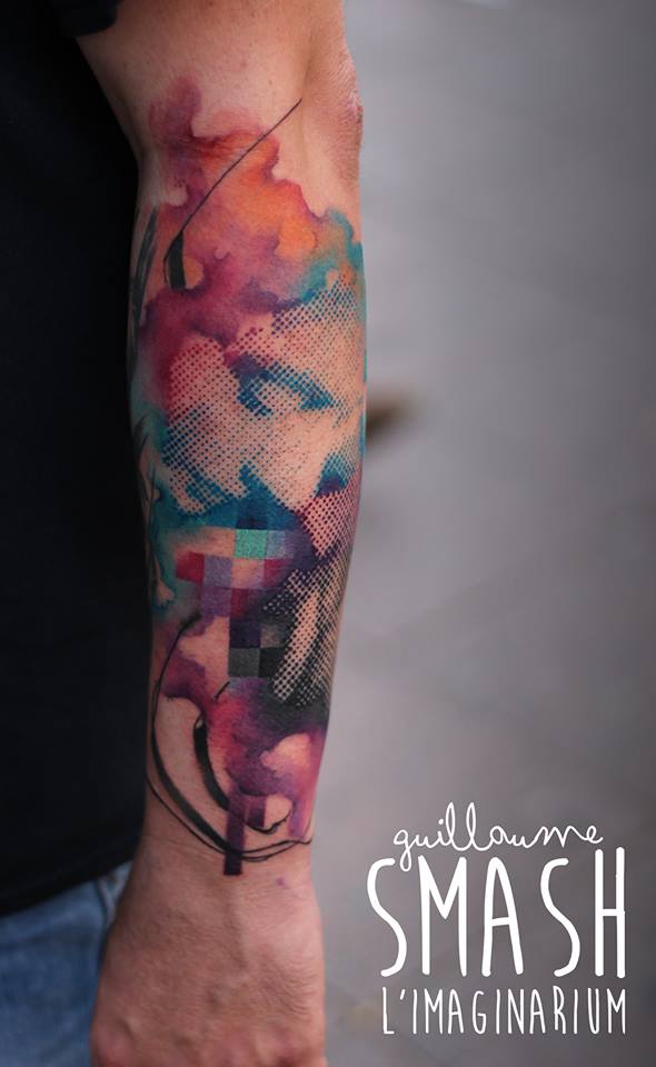 绘制纹身素材像水彩版图tattoo图案女人像水彩女人水彩纹身像v纹身原创virtuoso_启动女人图片