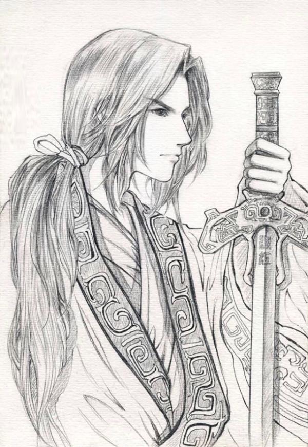 素材绘画高清线稿上色插画动漫漫画临摹人物手绘古风10美女肚皮漫画图片
