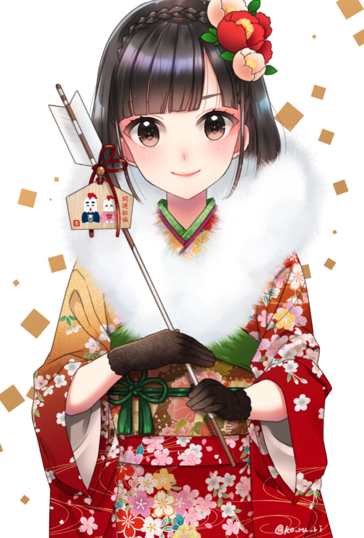 插画手绘动漫壁纸清新萌妹纸