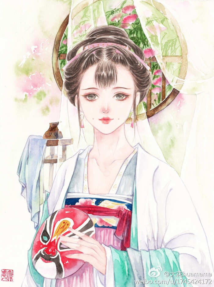 [作者 大花]古风水彩手绘