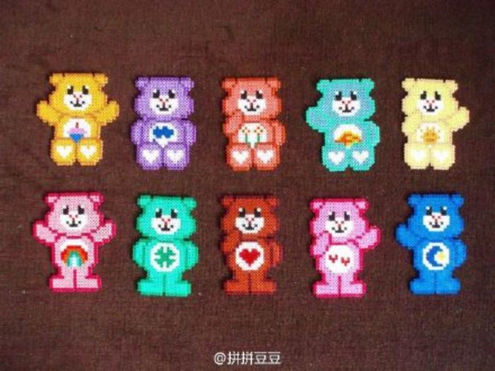 小舞家PBead拼豆爱心图纸熊系列m.d.意思图纸什么图片