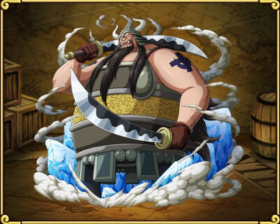 "水牛"阿特摩斯白胡子海贼团13番队队长.身材高大,与钻石乔兹相仿.