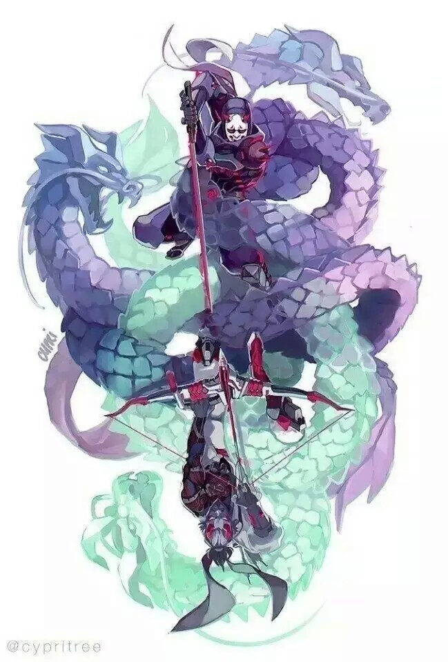 守望先锋overwatch 源氏genji 半藏hanzo 邪鬼恶鬼