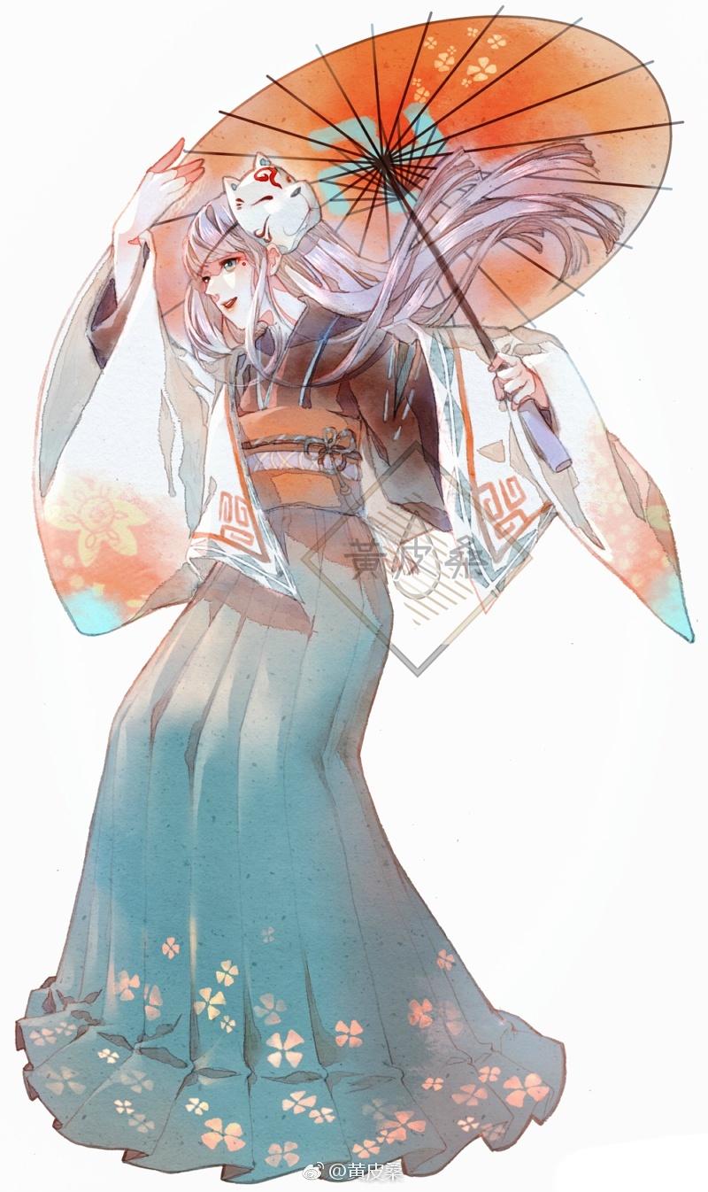 凉糕〗@黄皮桑 水彩 动漫