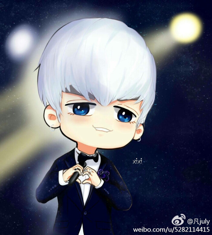 素描漫画 卡通 插画吴亦凡 kris exo 花美男 偶像 男神明星 美男帅哥