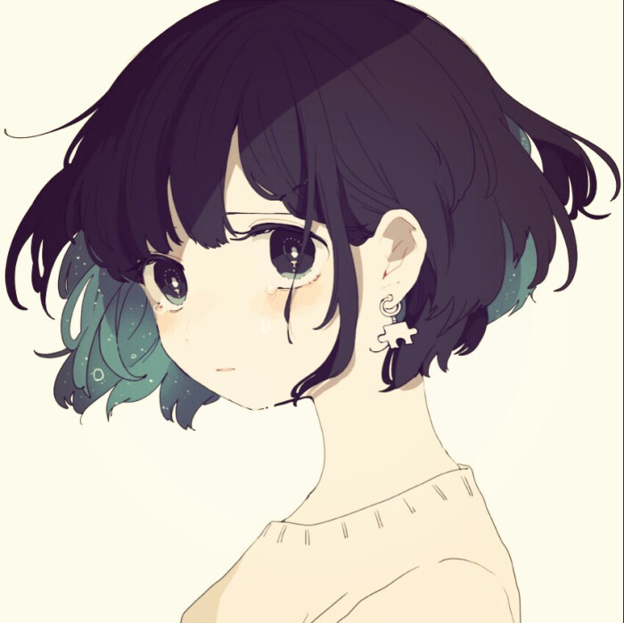 动漫女生黑白可爱萌萝莉蔷薇少女幼女天然呆霸气哭泣眼泪双马尾短发