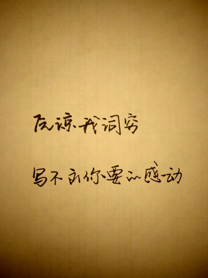 原谅我词穷,写不出你要的感动.