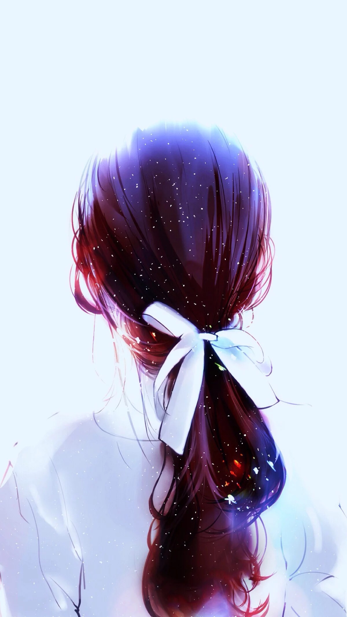 hi 壁纸 女头.手绘.背影.平铺锁屏