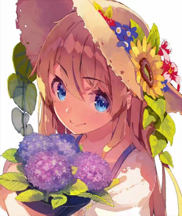 夏日 草帽 阳光 二次元 少女 蓝瞳动漫 唯美 高清头像